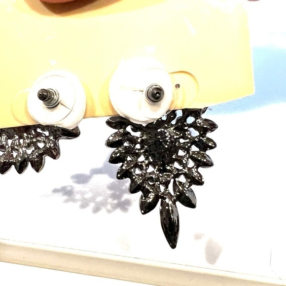 Retro, neon, rainbow, rhinestone, post earrings - Picture 2 of 2